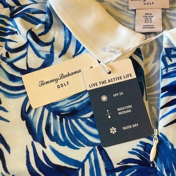 Tommy Bahama Golf tank with zipper V-neck size S NEW! - Picture 5 of 6